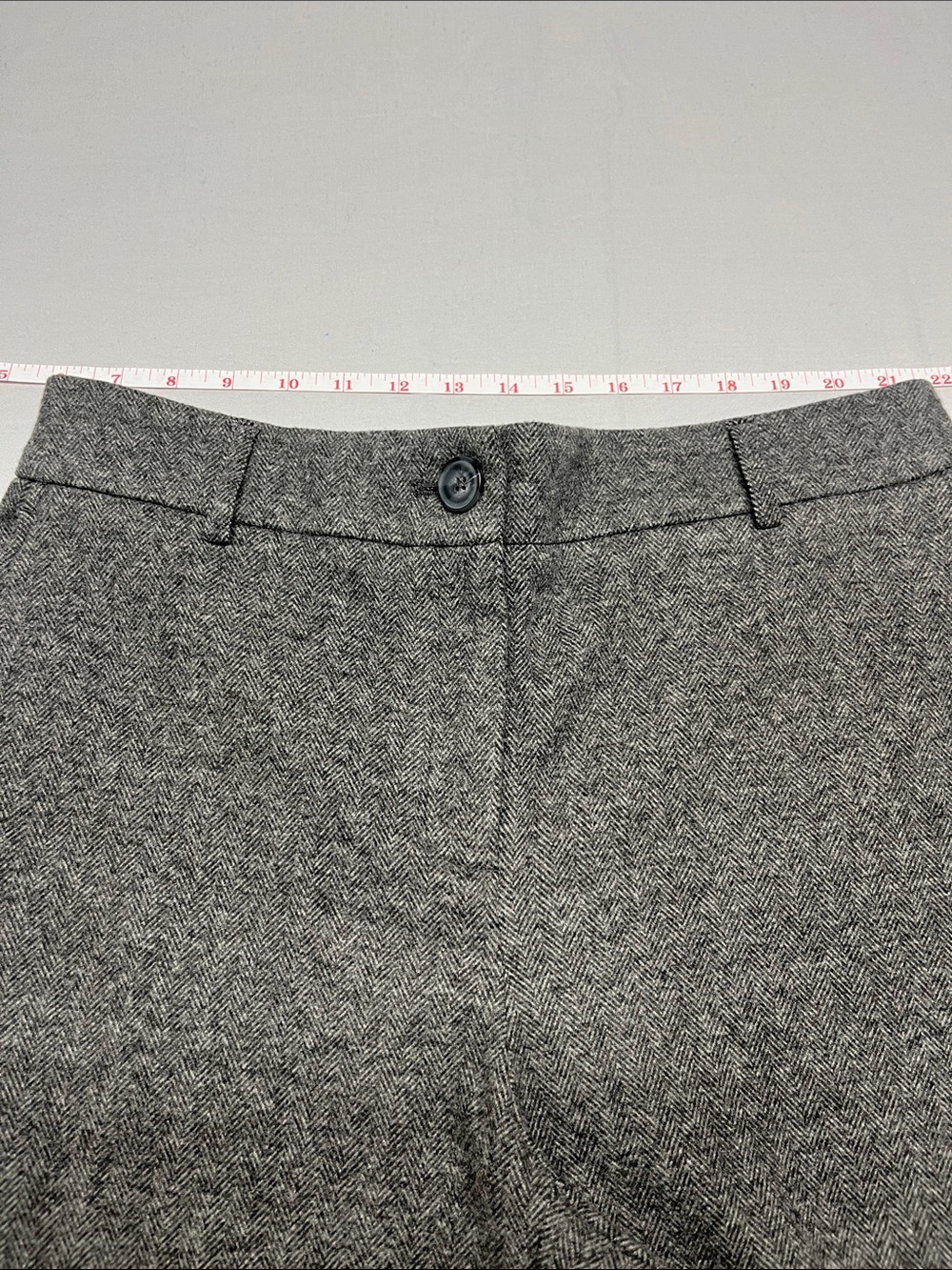 Hilary Radley Charcoal Gray Wide-Leg Trousers.  Herringbone pattern Size 8 - Picture 7 of 9